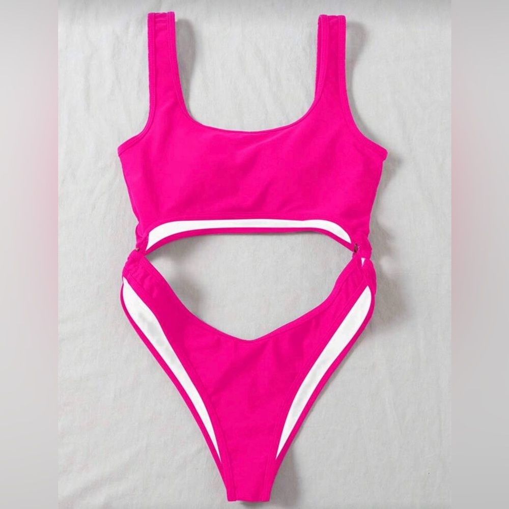 Stylish Pink One-Piece Swimsuit